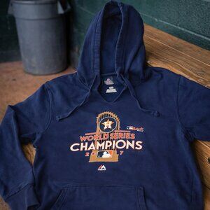 Houston Astros 2017 World Series Champions Hoodie Majestic Navy Pullover Men’s L